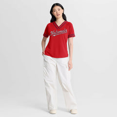 Washington Nationals Fanatics Women's Diva Race Ahead Raglan V-Neck T-Shirt Near Me