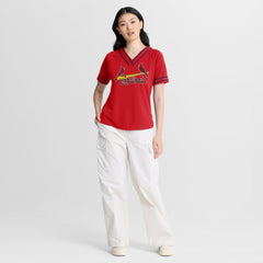 St. Louis Cardinals Fanatics Women's Diva Race Ahead Raglan V-Neck T-Shirt Near Me