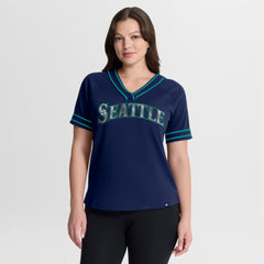 Seattle Mariners Fanatics Women's Diva Race Ahead Raglan V-Neck T-Shirt Online