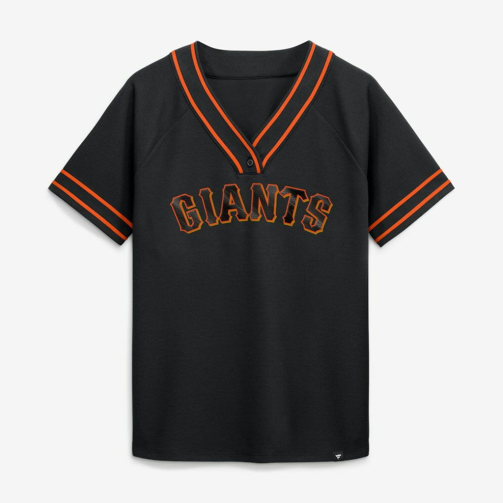 San Francisco Giants Fanatics Women's Diva Race Ahead Raglan V-Neck T-Shirt Outlet