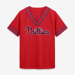 Philadelphia Phillies Fanatics Women's Diva Race Ahead Raglan V-Neck T-Shirt for sale