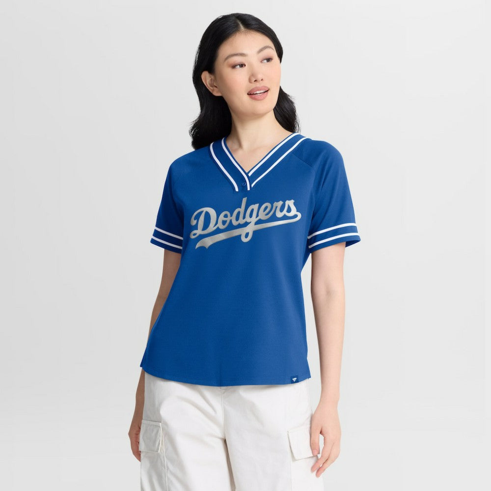 Los Angeles Dodgers Fanatics Women's Diva Race Ahead Raglan V-Neck T-Shirt Online