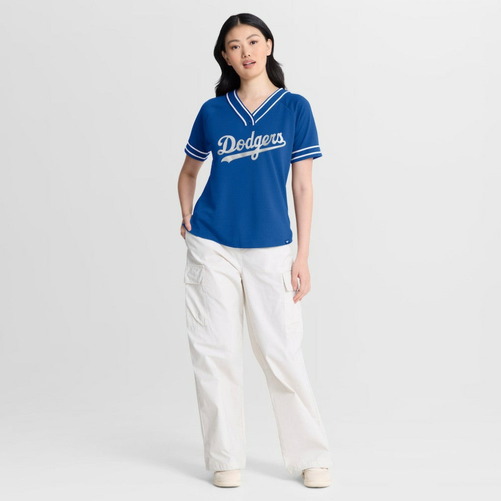 Los Angeles Dodgers Fanatics Women's Diva Race Ahead Raglan V-Neck T-Shirt Online