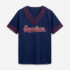 Cleveland Guardians Fanatics Women's Diva Race Ahead Raglan V-Neck T-Shirt Sale