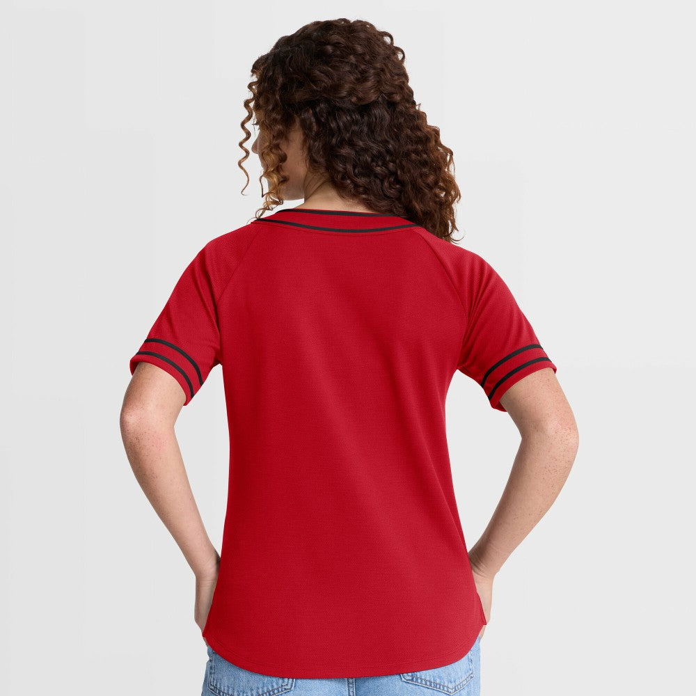 Cincinnati Reds Fanatics Women's Diva Race Ahead Raglan V-Neck T-Shirt Near Me