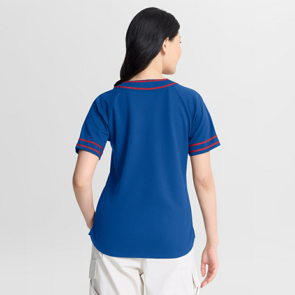 Chicago Cubs Fanatics Women's Diva Race Ahead Raglan V-Neck T-Shirt Outlet