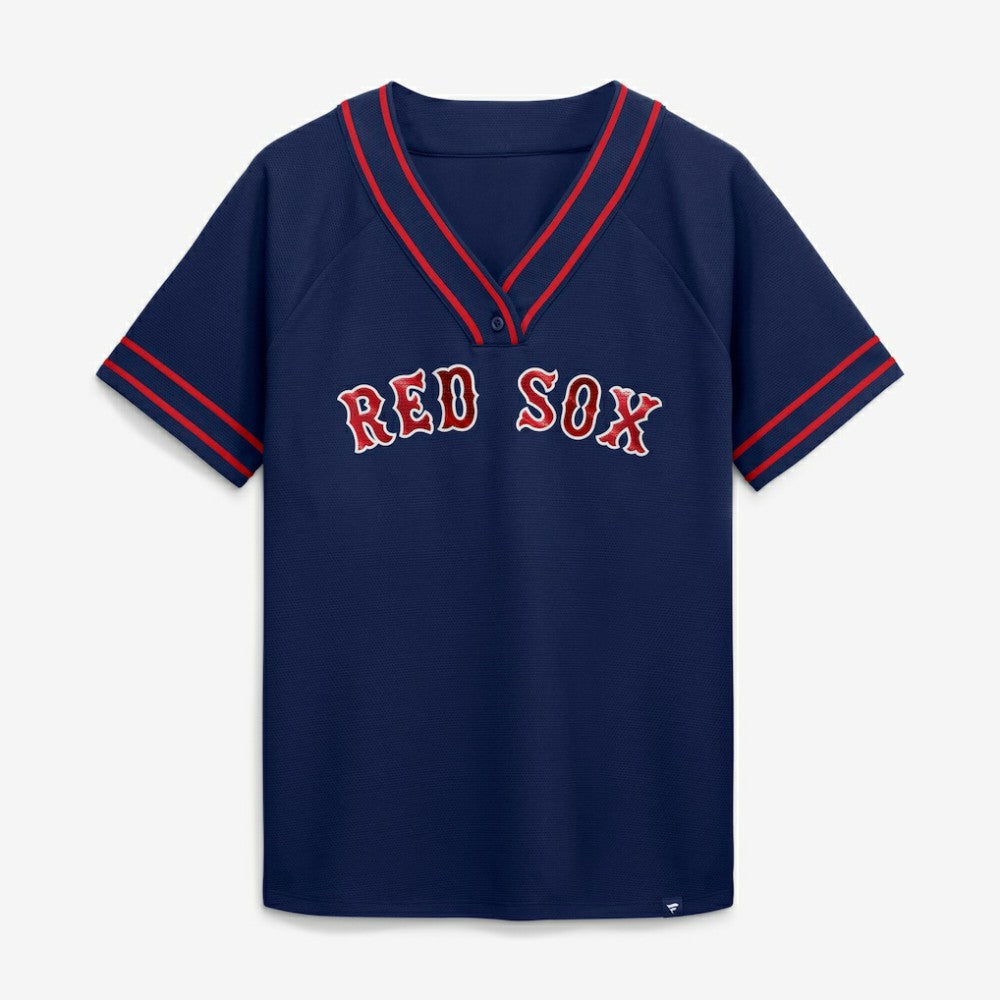 Boston Red Sox Fanatics Women's Diva Race Ahead Raglan V-Neck T-Shirt Discount