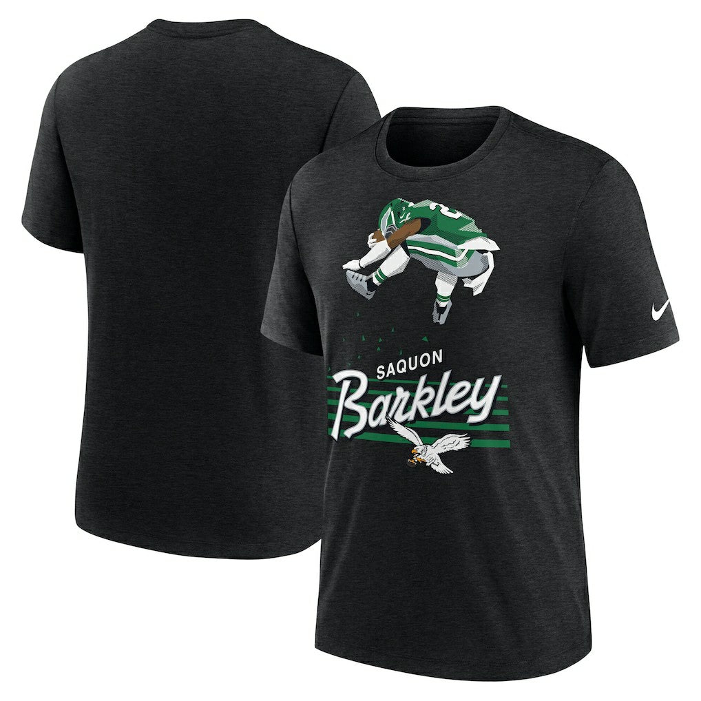 Saquon Barkley Philadelphia Eagles Player Graphic T-Shirt - Heather Black - Nike