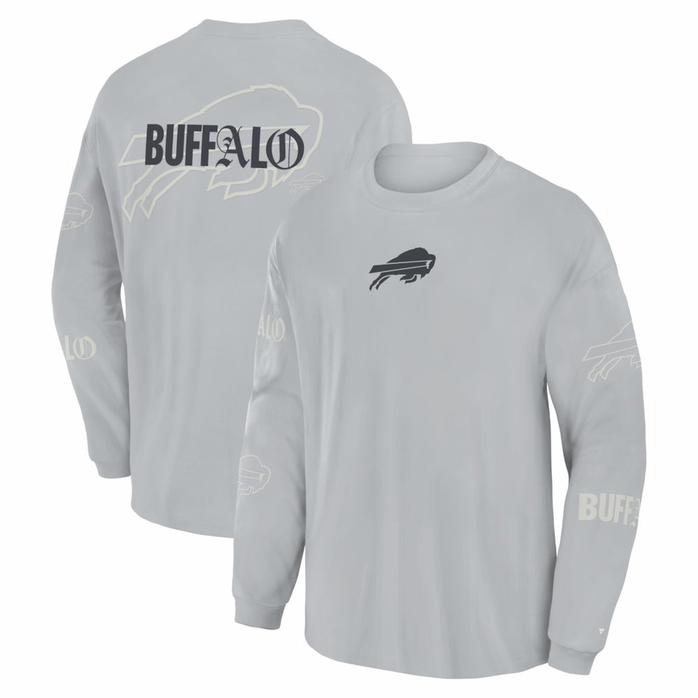 Buffalo Bills Oversized Type Play Long Sleeve T-Shirt - Gray - Fanatics