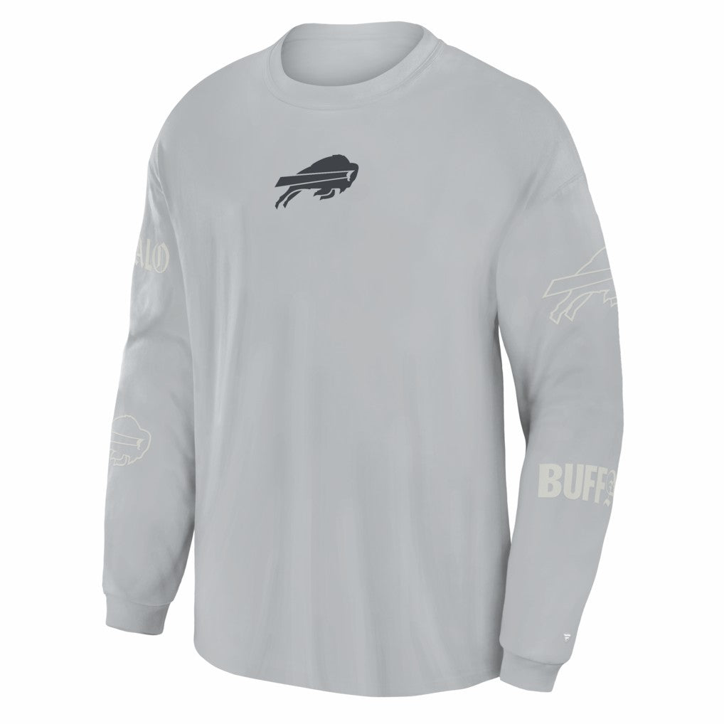 Buffalo Bills Oversized Type Play Long Sleeve T-Shirt - Gray - Fanatics