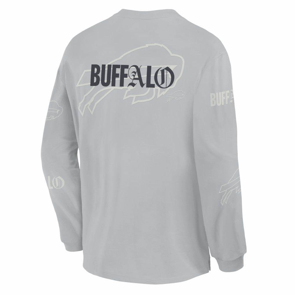 Buffalo Bills Oversized Type Play Long Sleeve T-Shirt - Gray - Fanatics