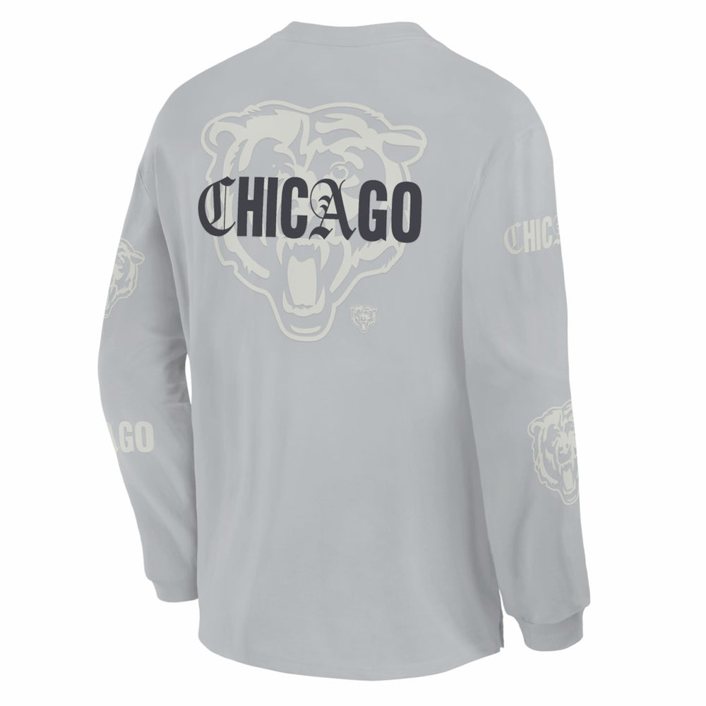 Chicago Bears Oversized Type Play Long Sleeve T-Shirt - Gray - Fanatics