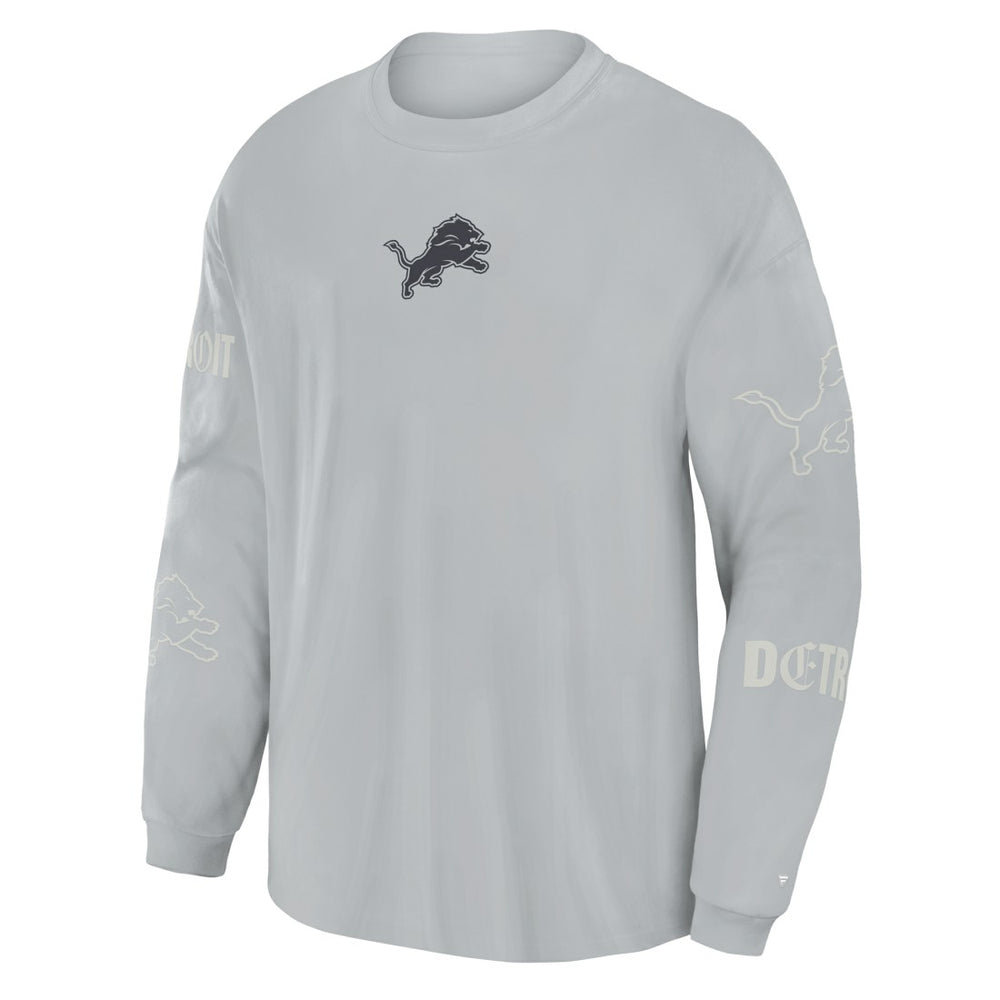 Detroit Lions Oversized Type Play Long Sleeve T-Shirt - Gray - Fanatics