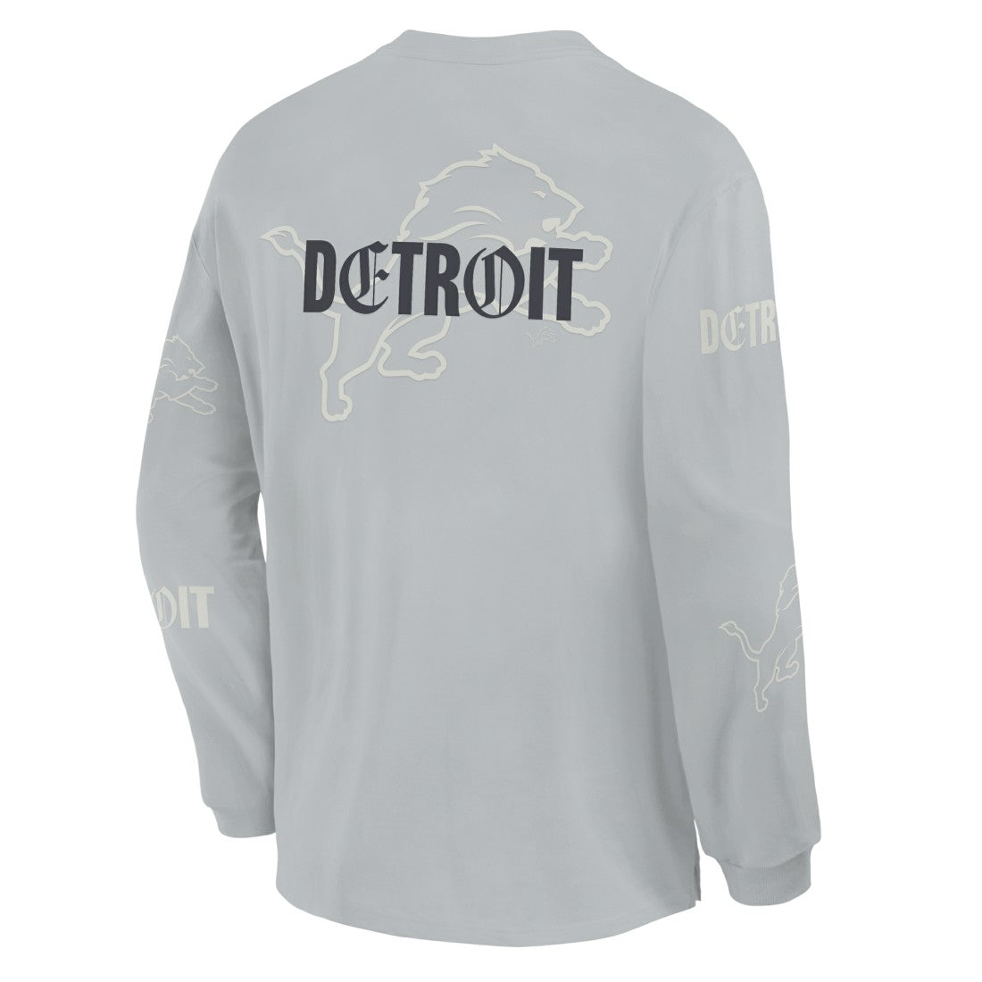 Detroit Lions Oversized Type Play Long Sleeve T-Shirt - Gray - Fanatics