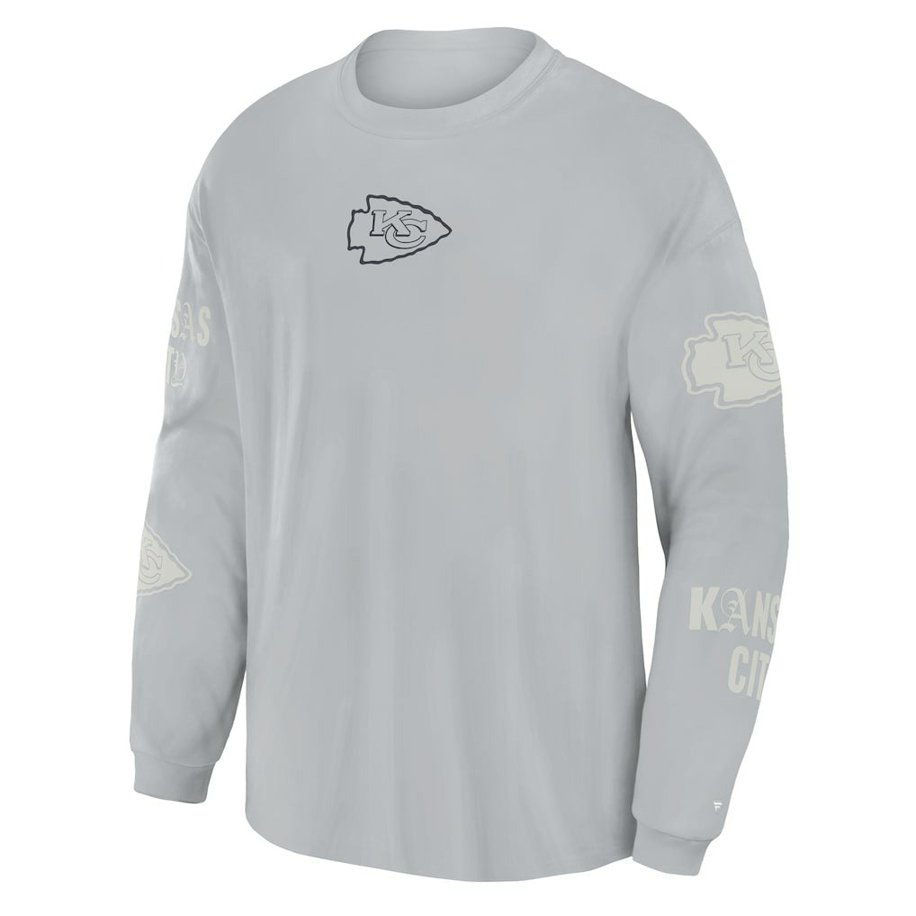 Kansas City Chiefs Oversized Type Play Long Sleeve T-Shirt - Gray - Fanatics