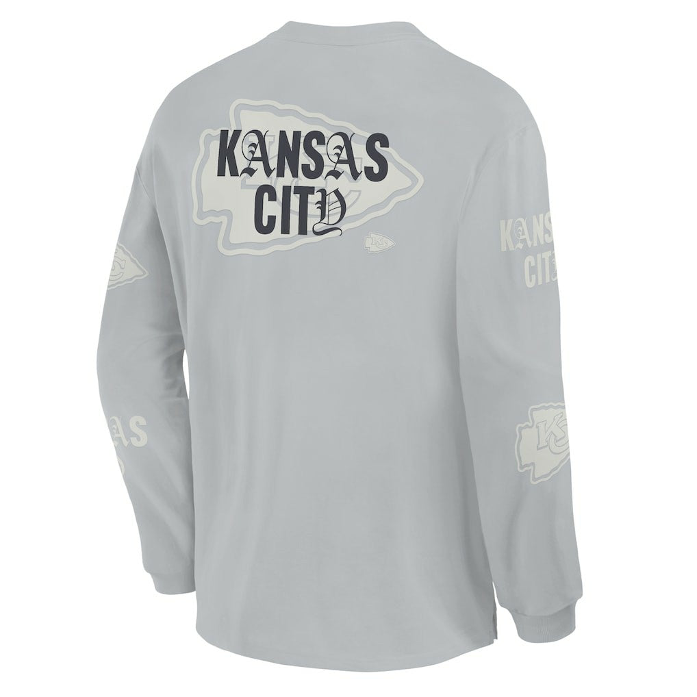 Kansas City Chiefs Oversized Type Play Long Sleeve T-Shirt - Gray - Fanatics