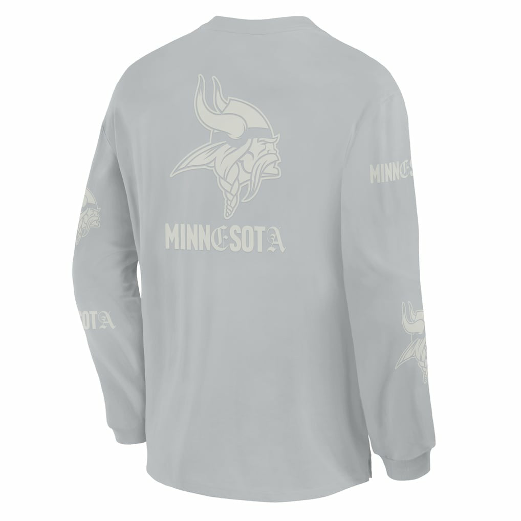 Minnesota Vikings Oversized Type Play Long Sleeve T-Shirt - Gray - Fanatics