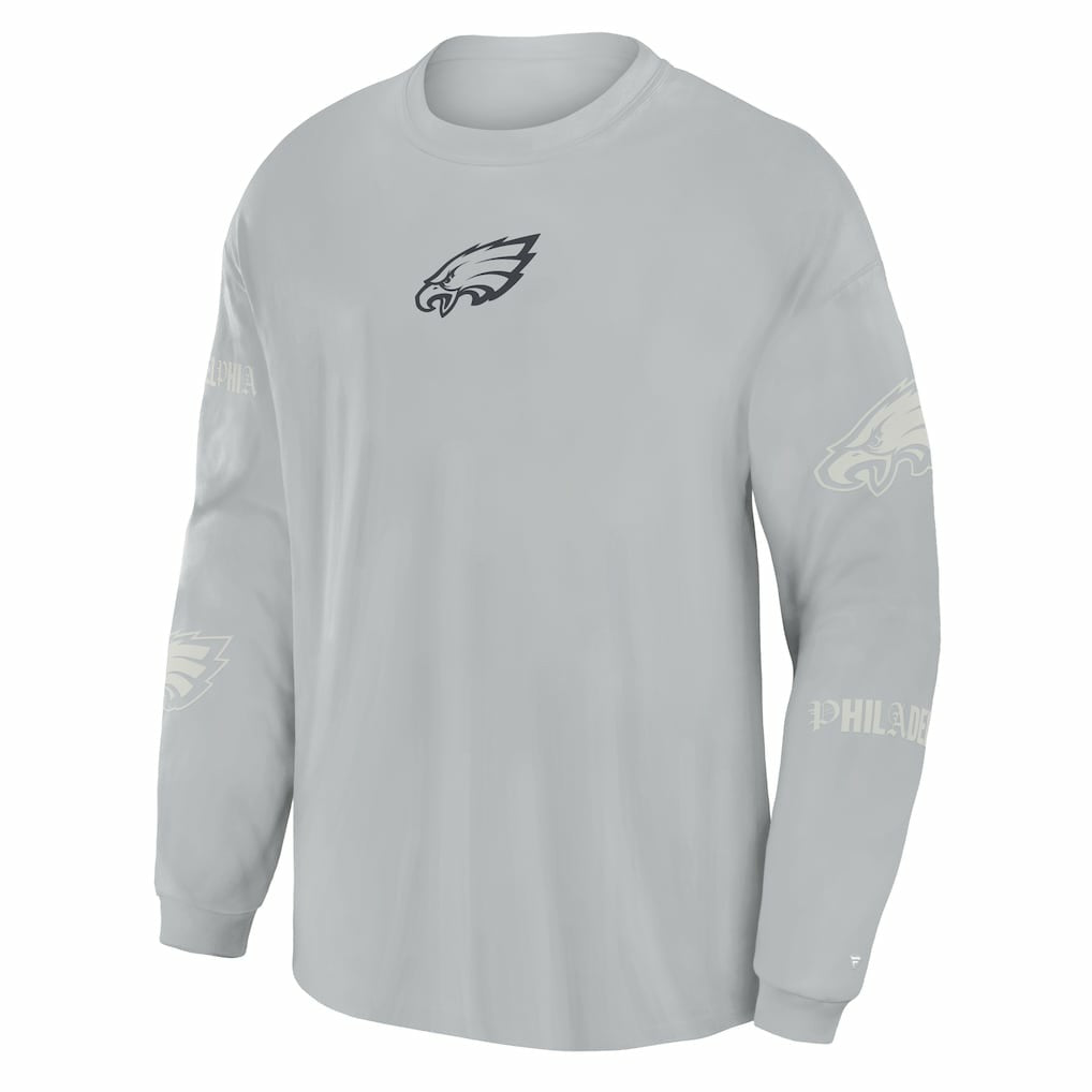 Philadelphia Eagles Oversized Type Play Long Sleeve T-Shirt - Gray - Fanatics
