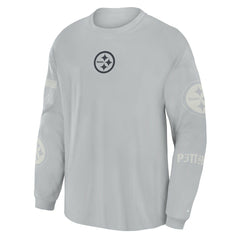Pittsburgh Steelers Oversized Type Play Long Sleeve T-Shirt - Gray - Fanatics