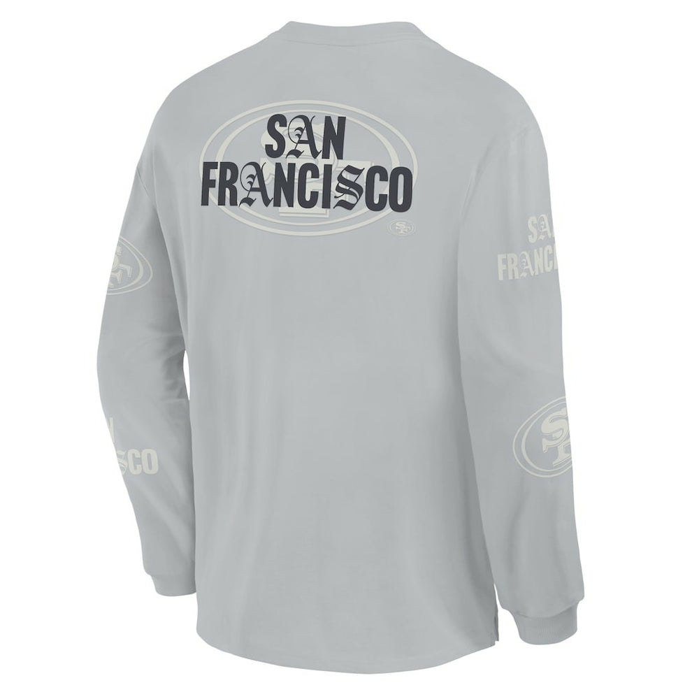 San Francisco 49ers Oversized Type Play Long Sleeve T-Shirt - Gray - Fanatics