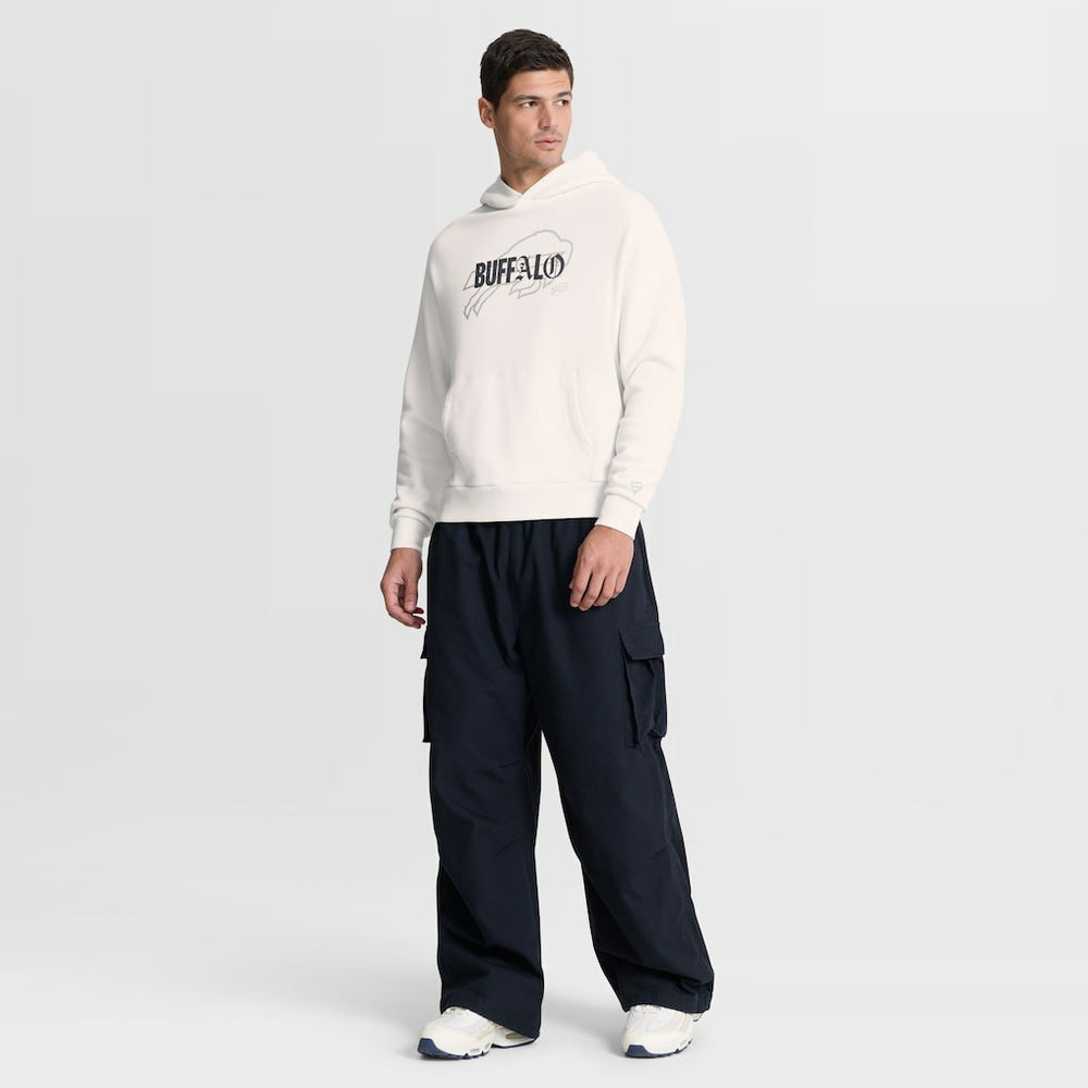 Buffalo Bills Oversized Type Play Location Hoodie - Cream - Fanatics