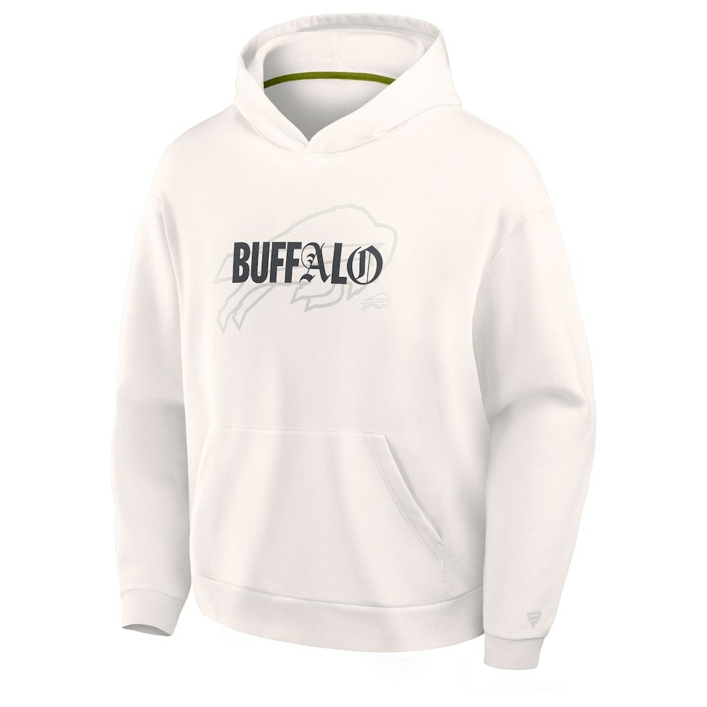 Buffalo Bills Oversized Type Play Location Hoodie - Cream - Fanatics