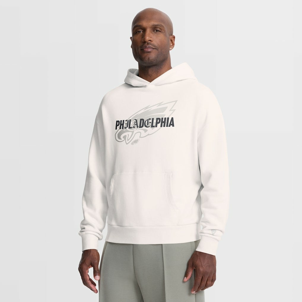 Philadelphia Eagles Oversized Type Play Location Hoodie - Cream - Fanatics