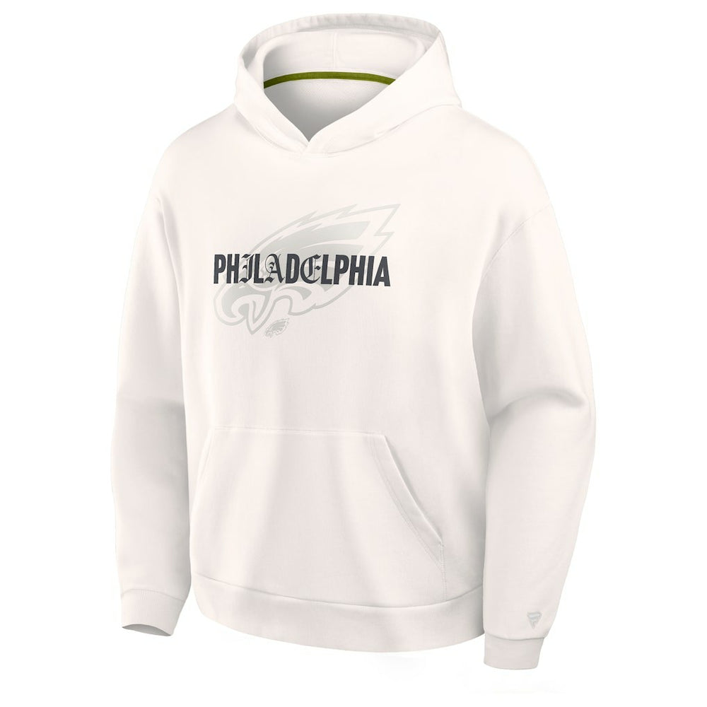 Philadelphia Eagles Oversized Type Play Location Hoodie - Cream - Fanatics