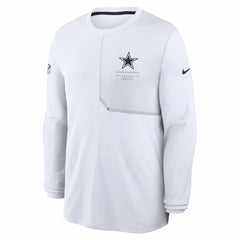 Dallas Cowboys Sideline Coach UV Dri-FIT Long Sleeve Shirt - White - Nike