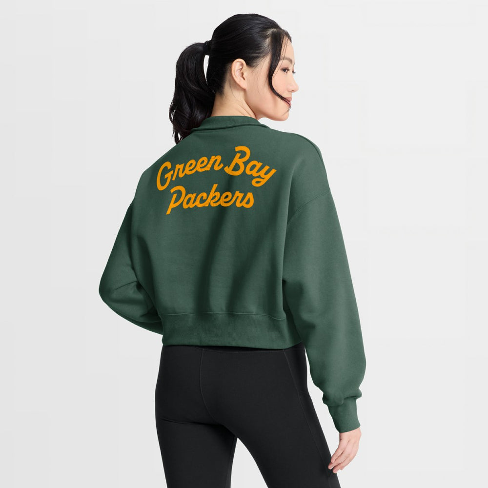 Green Bay Packers Women's Phoenix Fleece Quarter-Zip Sweatshirt - Green - Nike