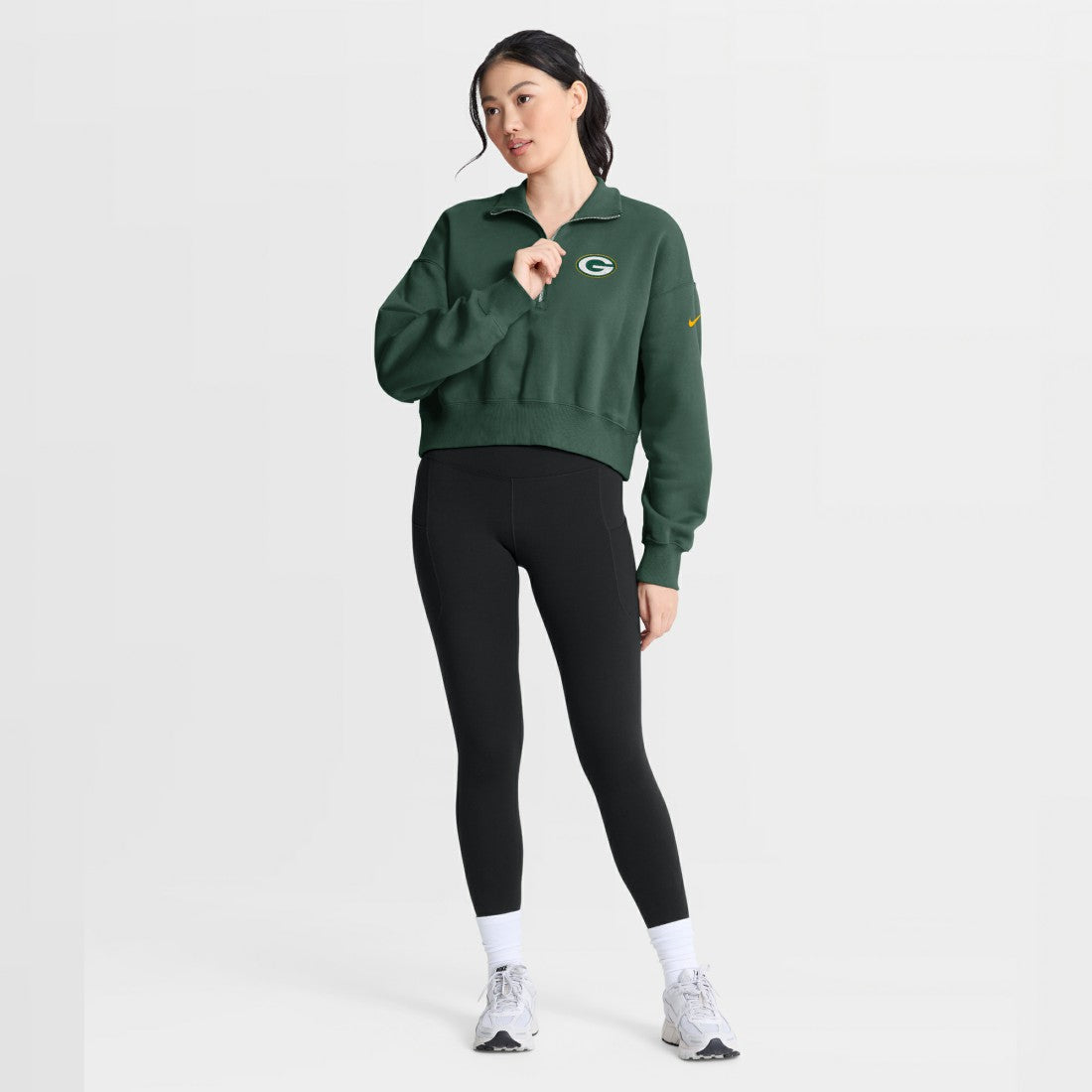 Green Bay Packers Women's Phoenix Fleece Quarter-Zip Sweatshirt - Green - Nike