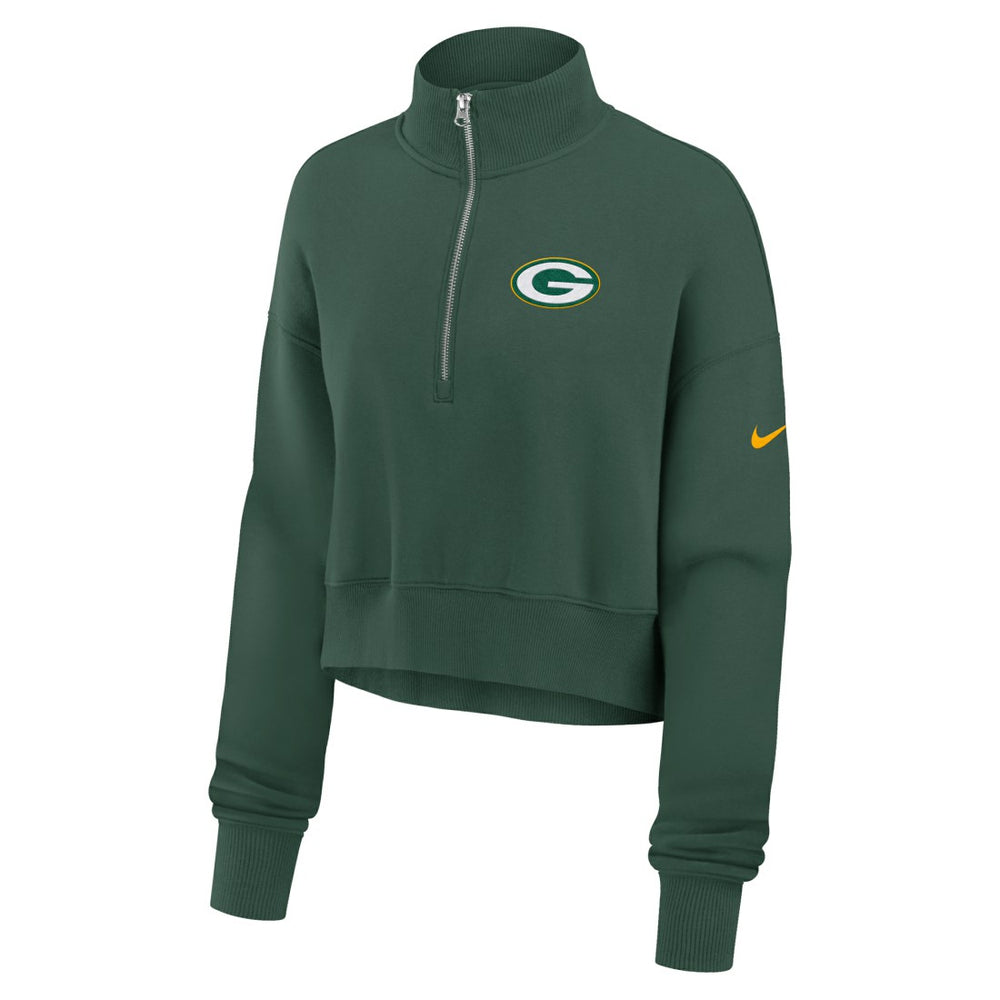 Green Bay Packers Women's Phoenix Fleece Quarter-Zip Sweatshirt - Green - Nike