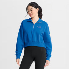Detroit Lions Women's Phoenix Fleece Quarter-Zip Sweatshirt - Blue - Nike