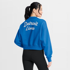 Detroit Lions Women's Phoenix Fleece Quarter-Zip Sweatshirt - Blue - Nike