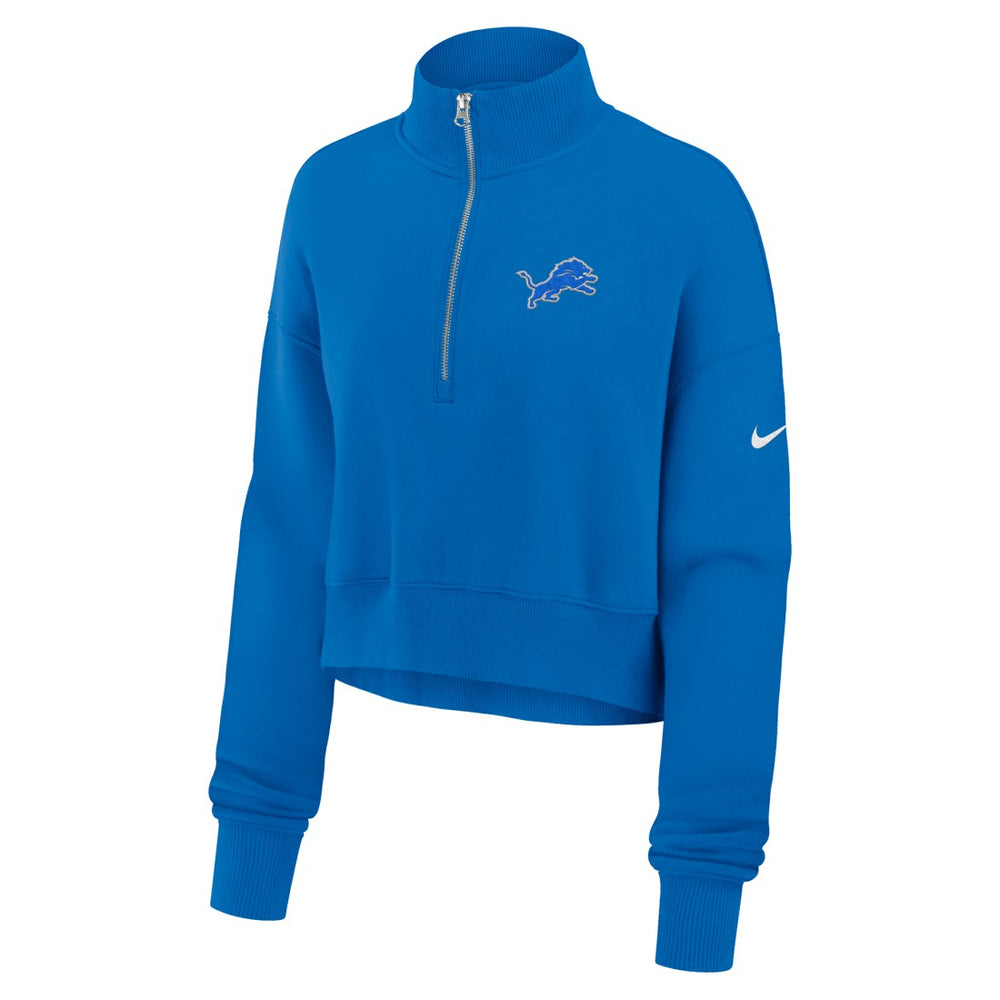 Detroit Lions Women's Phoenix Fleece Quarter-Zip Sweatshirt - Blue - Nike