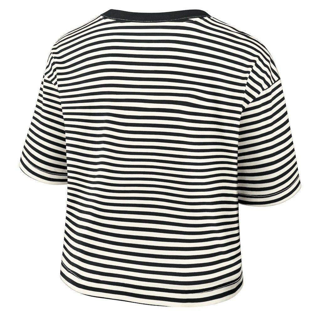 Pittsburgh Steelers Women's Striped Cropped T-Shirt - Black/Cream - Nike
