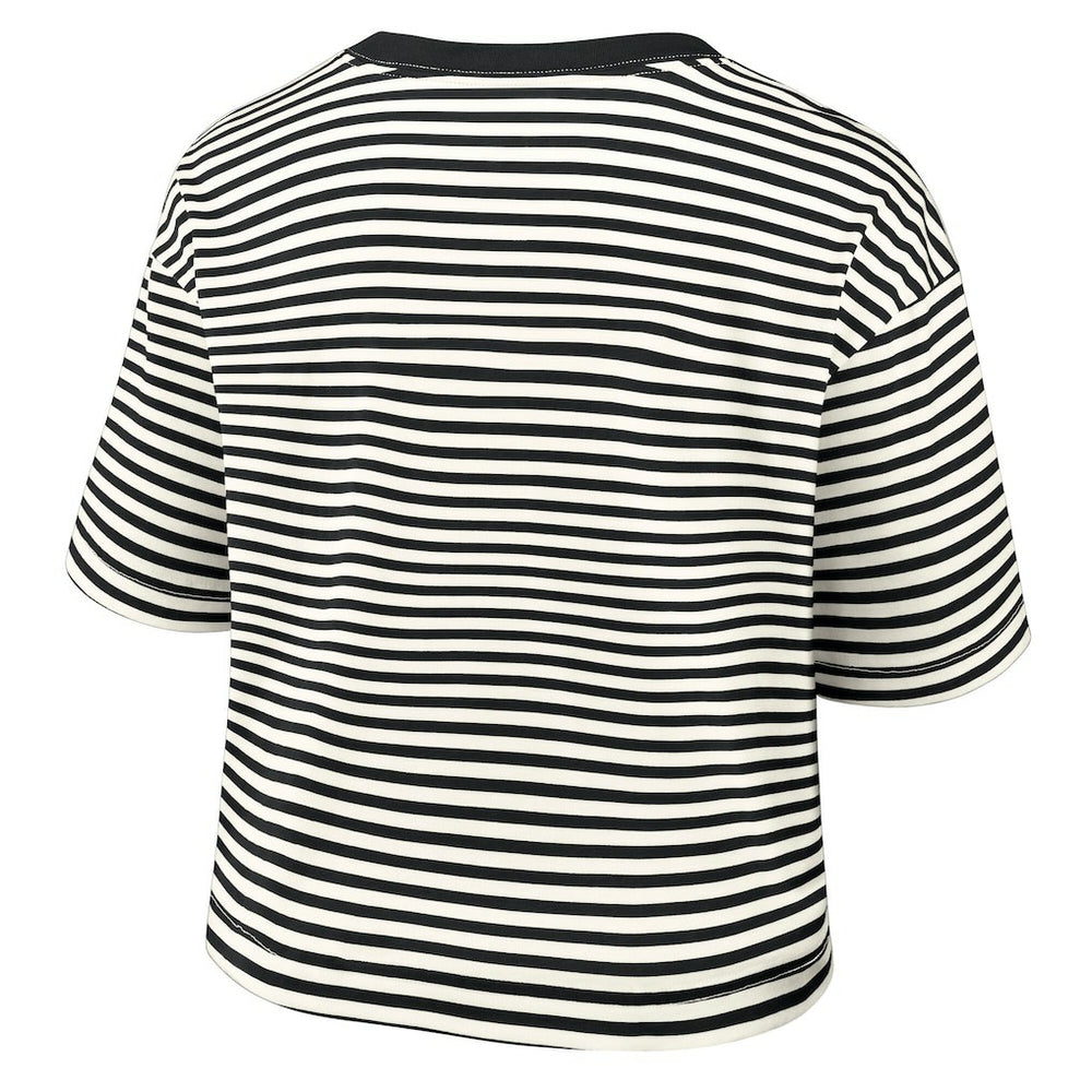 Pittsburgh Steelers Women's Striped Cropped T-Shirt - Black/Cream - Nike
