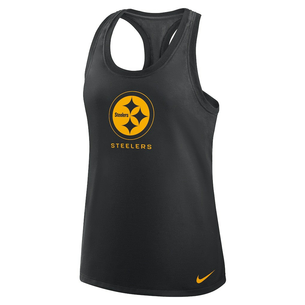 Pittsburgh Steelers Women's Hurry Up Tri-Blend Dri-FIT Tank Top - Black - Nike