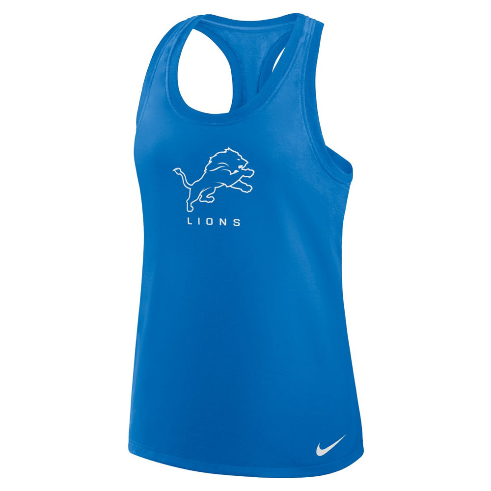Detroit Lions Women's Hurry Up Tri-Blend Dri-FIT Tank Top - Blue - Nike