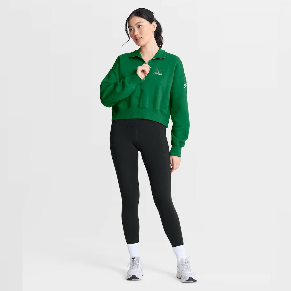 Philadelphia Eagles Women's Phoenix Fleece Quarter-Zip Sweatshirt - Kelly Green - Nike