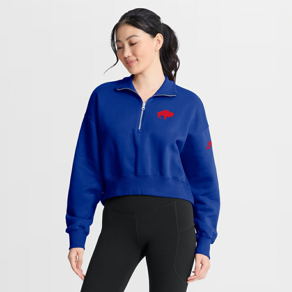 Buffalo Bills Women's Phoenix Fleece Quarter-Zip Sweatshirt - Royal - Nike