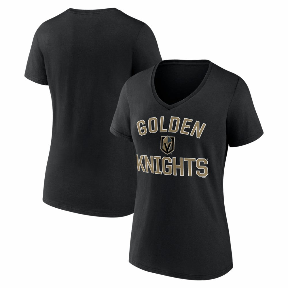 Vegas Golden Knights Logo Athletic Women's Arch Victory V-Neck T-Shirt - Black | NHL discount