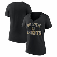 Vegas Golden Knights Logo Athletic Women's Arch Victory V-Neck T-Shirt - Black | NHL discount