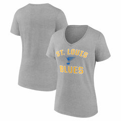 St. Louis Blues Logo Athletic Women's Arch Victory V-Neck T-Shirt - Heather Gray | NHL online