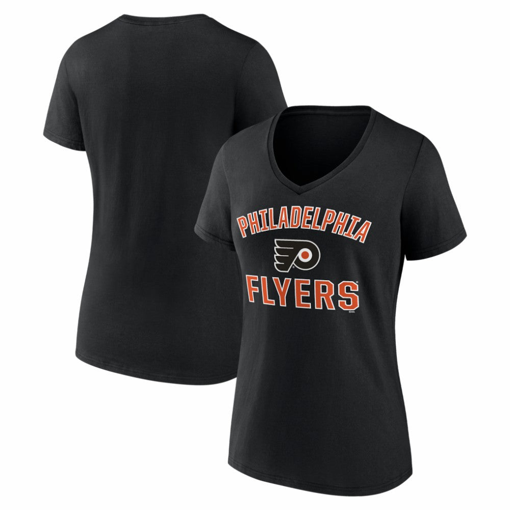 Philadelphia Flyers Logo Athletic Women's Arch Victory V-Neck T-Shirt - Black | NHL online