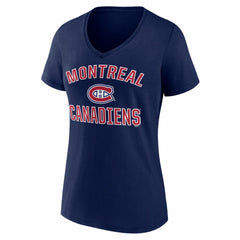 Montreal Canadiens Logo Athletic Women's Arch Victory V-Neck T-Shirt - Navy | NHL on sale