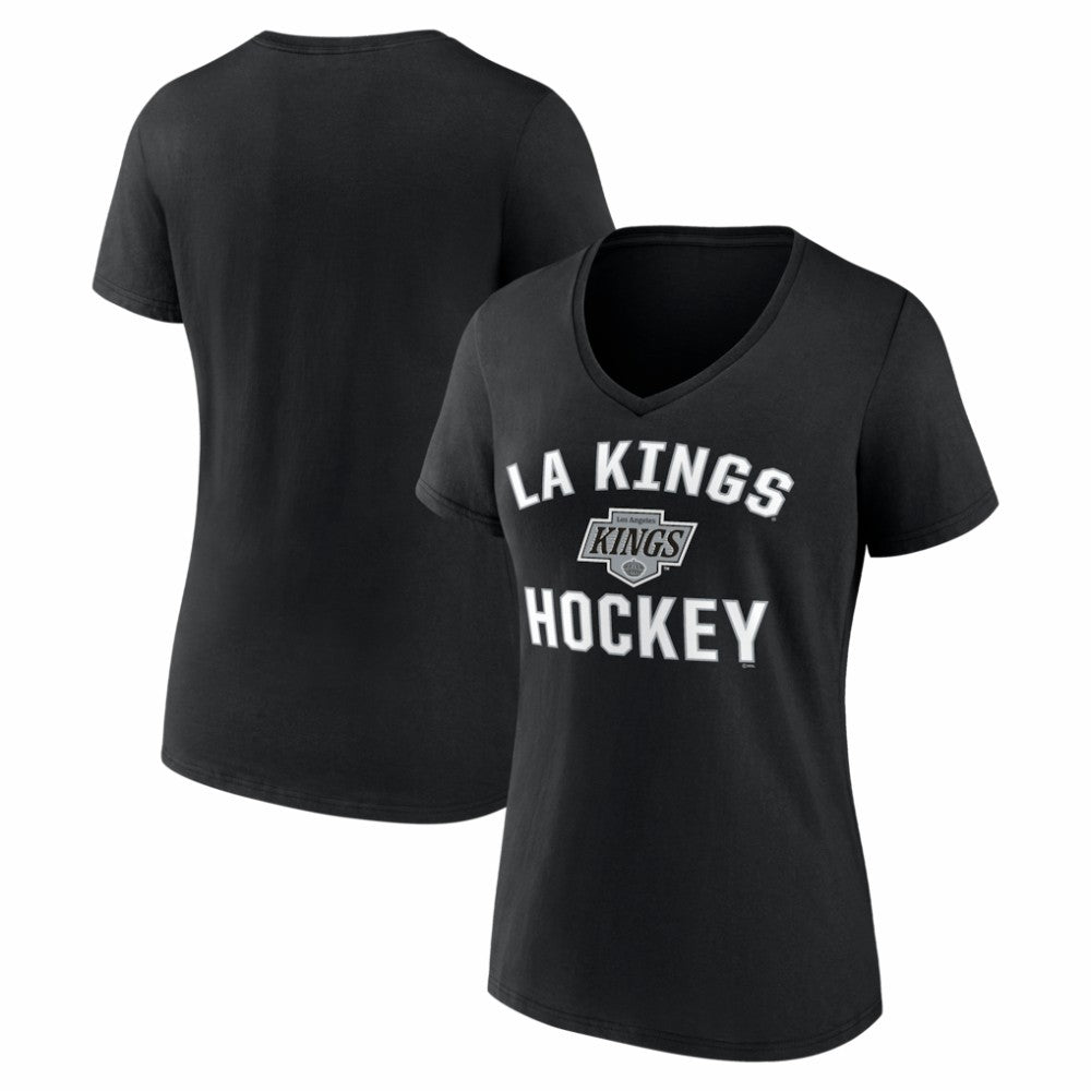 Los Angeles Kings Logo Athletic Women's Arch Victory V-Neck T-Shirt - Black | NHL near me