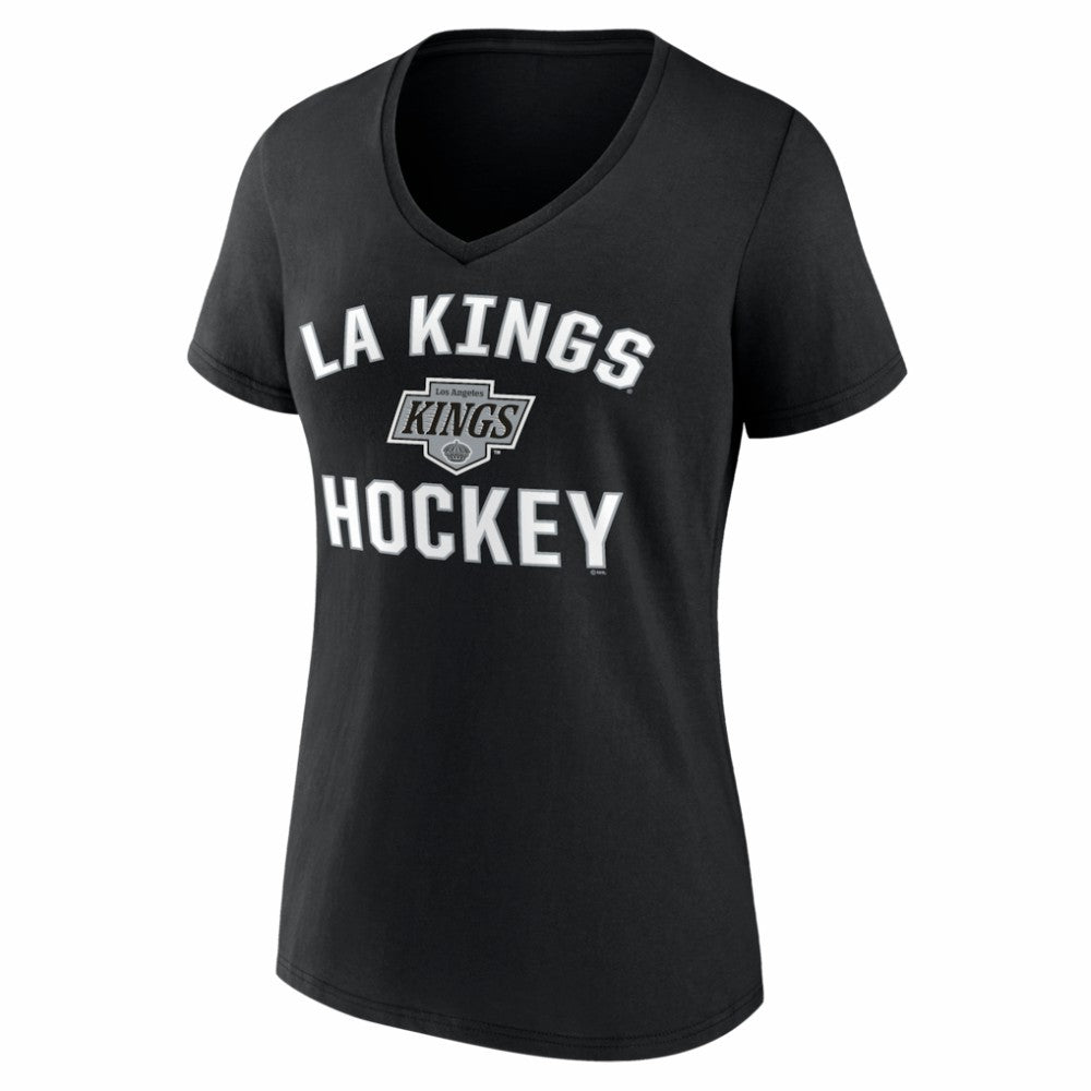 Los Angeles Kings Logo Athletic Women's Arch Victory V-Neck T-Shirt - Black | NHL near me