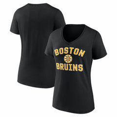 Boston Bruins Logo Athletic Women's Arch Victory V-Neck T-Shirt - Black | NHL sale