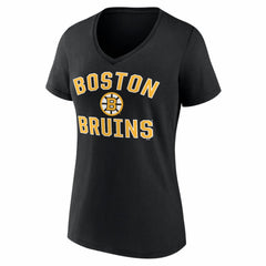 Boston Bruins Logo Athletic Women's Arch Victory V-Neck T-Shirt - Black | NHL sale